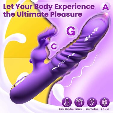 LYAMais 3-в-1 Вібратор для жінок: G-Punkt, Кліторальний стимулятор, Анальний вібратор. 6 режимів, телескопічний дизайн. Іграшка для дорослих
