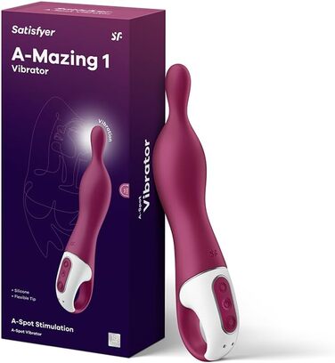 Вібратор Satisfyer A-Mazing 1 для жінок | Гнучкий наконечник для глибокої стимуляції | Водостійкий (IPX7) | Перезаряджуваний | Ягода