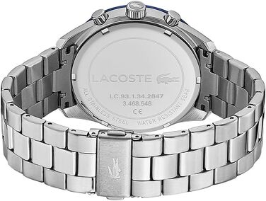Чоловічий годинник Lacoste Boston Chronograph Blue Metal — кварцовий хронограф зі сталевим браслетом