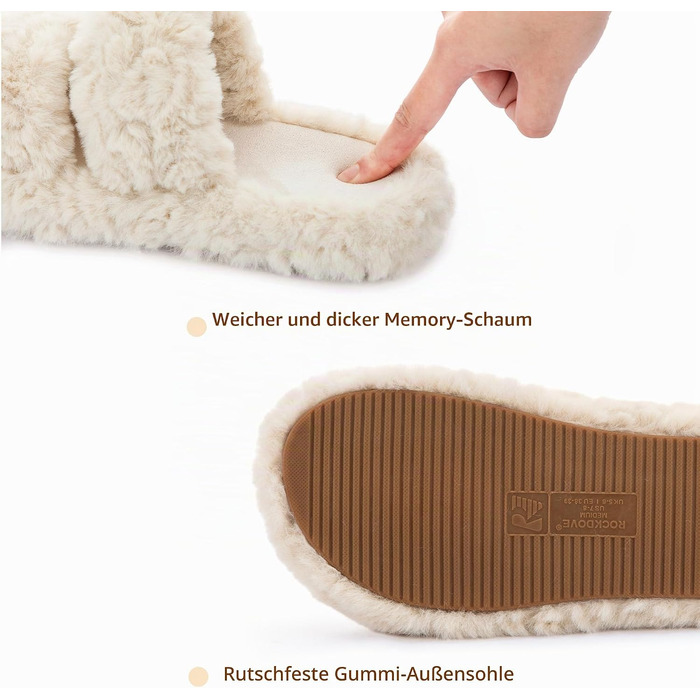 Жіночі м'які капці RockDove з ефектом пам'яті (Memory Foam), бежеві, розмір 40/41 EU