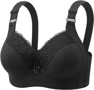 3er комплект бюстгальтерів без кісточок Push Up для великих грудей (90B) - чорний, бежевий, червоний