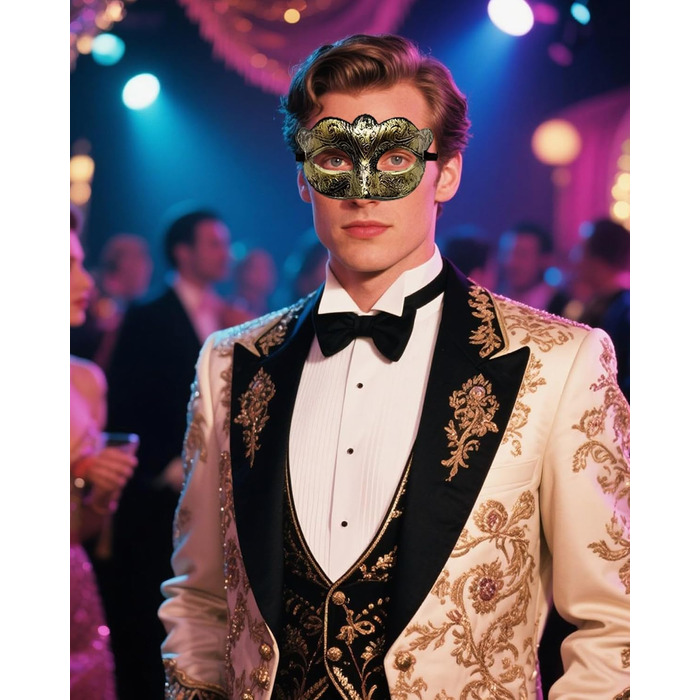 Маска для чоловіків у венеціанському стилі Vintage, ідеальна для вечірок, Хелловіну, балів та карнавалів