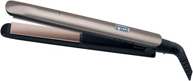 Випрямляч для волосся Remington S8540 з керамічним покриттям, кератином та мигдальною олією, LCD-дисплей, 10 рівнів температури (150-230°C), чорний