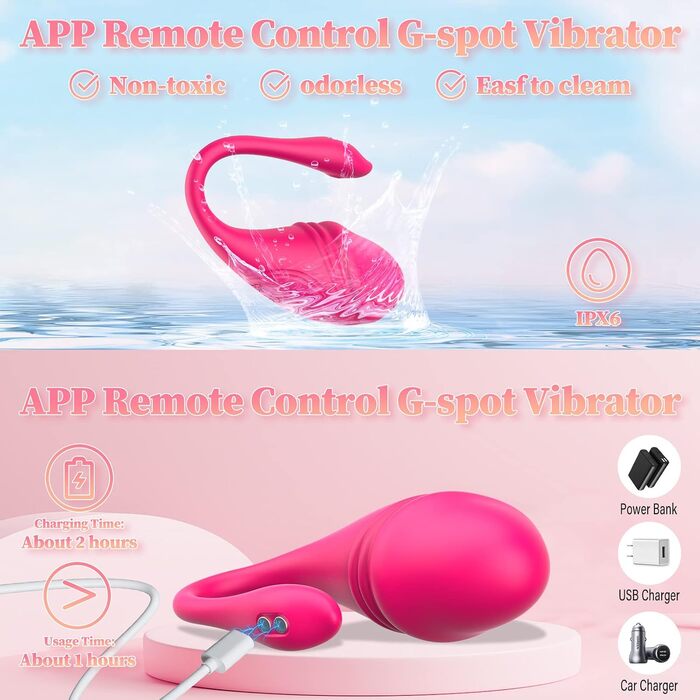 Вібратор для жінок з додатком Bluetooth, 9 режимів вібрації, секс-іграшка для пар - преміум якість