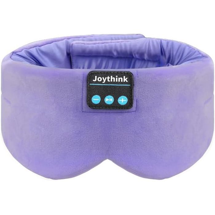 Маска для сну з Bluetooth-навушниками Joythink 5.3, шовкова музична маска для сну та медитації, підходить для сну на боці, 16 годин роботи, мийний аксесуар для подорожей та відпочинку (Фіолетова)