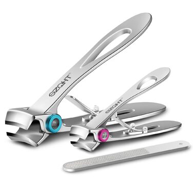 Професійний кусачок для товстих та врослих нігтів, педикюрний набір з широкими лезами для жінок та чоловіків, сріблястий