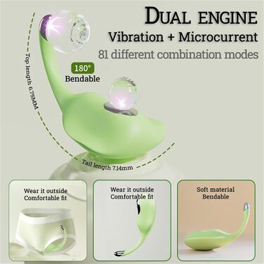 Вібратор з дистанційним керуванням, керування через додаток, 9 режимів, для жінок, кліторальний, портативний, фіолетовий