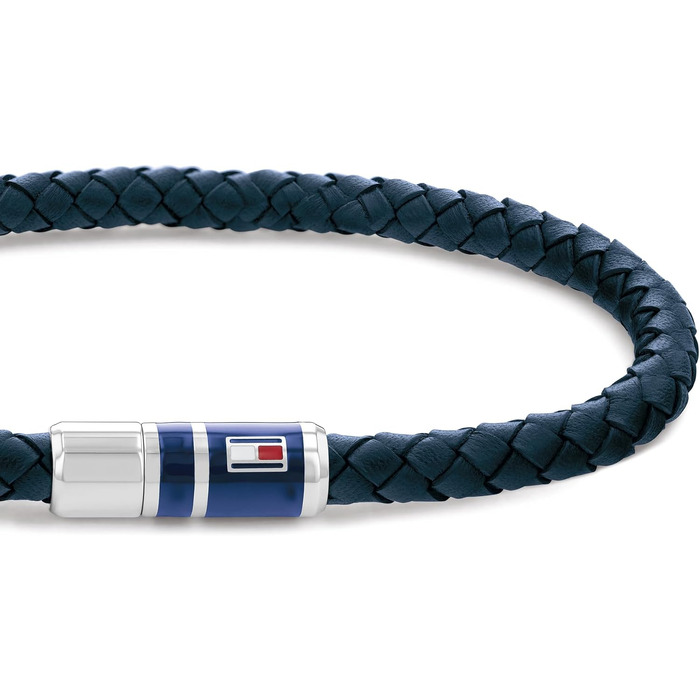 Чоловічий шкіряний плетений браслет Tommy Hilfiger — темно-синій (Marineblau)