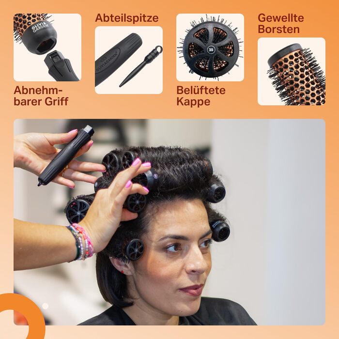 Набір багатофункціональних щіток для завивки волосся Olivia Garden Multibrush Curlers Kit — 4 насадки та знімна ручка для створення локонів та об'єму