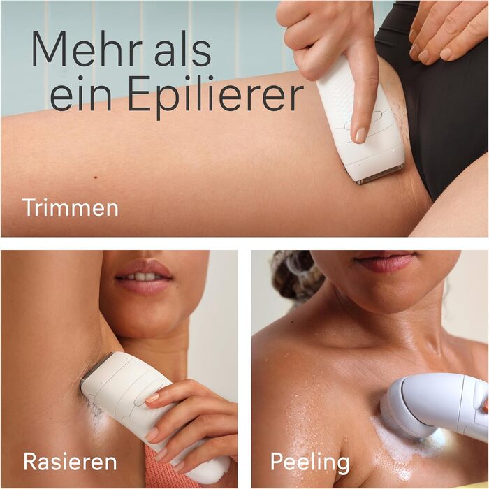 Епілятор Braun Silk-épil 5 (5-060) для жінок, водонепроникний пристрій для тривалої депіляції з тримером, пілінговою насадкою та бритвою, білий/рожевий