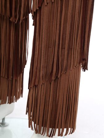 Чоловічі штани-ковбойські в стилі вестерн MSemis з бахромою, з регульованим поясом для вечірок, карнавалу та фестивалів, костюм (темно-коричневий, XL)