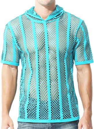 Чоловіча сітчаста сорочка Bollrllr з довгим рукавом, прозора, для вечірок та клубів, комплект з 1 шт.