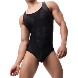 Чоловічий боді YUFEIDA для боротьби, спортивний, облягаючий, чорний, L