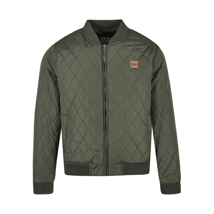 Чоловіча стібана куртка Urban Classics Diamond Quilt Jacket, оливкова, розмір 4XL