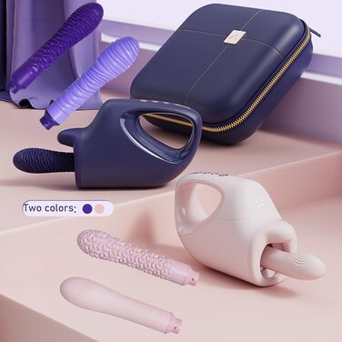 AMAZBEE Sexmaschine з 2 дільдосами: автоматичний вібратор для жінок. Інтимні іграшки для вагінального та анального використання (рожевий)