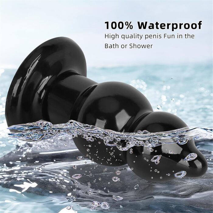 Силіконовий дилда XXL великого розміру для анального сексу, стимуляція G-точки та простати, з двома кульками, для пар, чорний, L