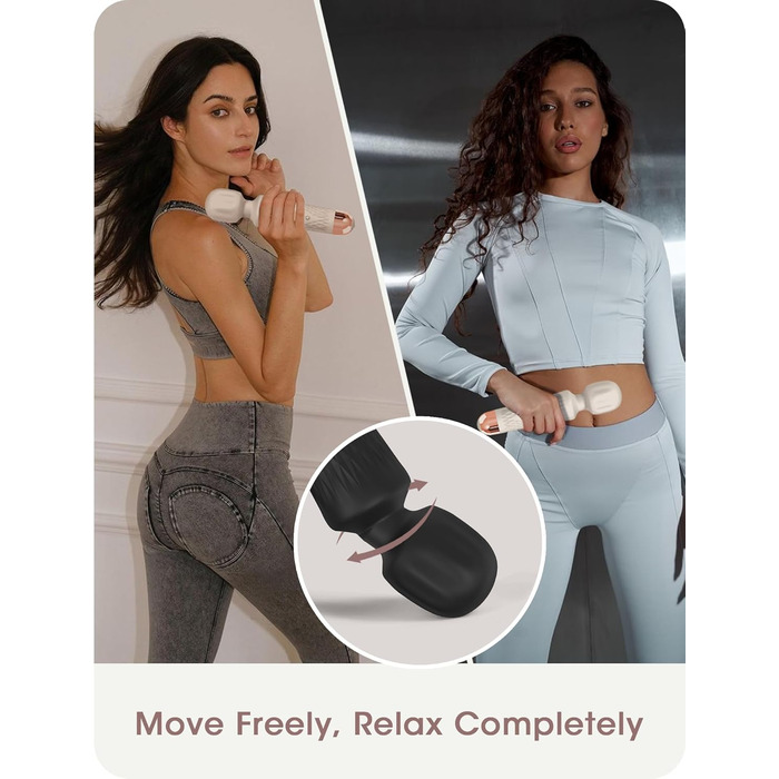 Масажер JOYANY – 3 години роботи від акумулятора, тихий потужний мотор, водонепроникний, функція пам'яті, 20 режимів вібрації, 8 швидкостей – набір силіконових вібруючих масажерів для розслаблення м'язів (фіолетовий, чорний)