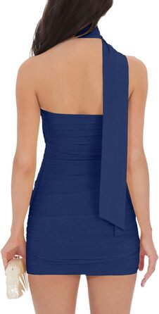 Міні-сукня жіноча, приталена, коротка, Cub, Y2k, для вечірок (Marineblau, S)