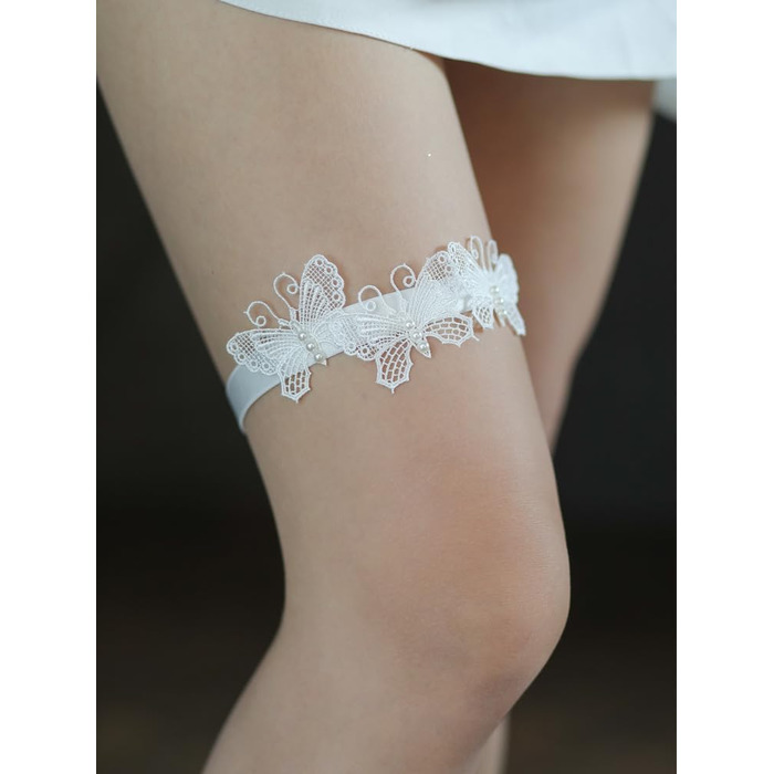 Жіночі мереживні стрічки для панчіх. Фата для нареченої 1 шт. Мереживний пояс для ніг з камінням, білий. Ідеальний аксесуар для весілля, нареченої.