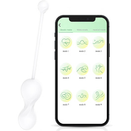 Вібратор з дистанційним керуванням та додатком, 9 режимів вібрації для жінок, портативний масажер G-Spot для пар, білий