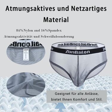 Чоловіча труси YAHWUAI Sips: сексуальна, зручна білизна з великим вирізом, чорно-темно-сіра (3XL)