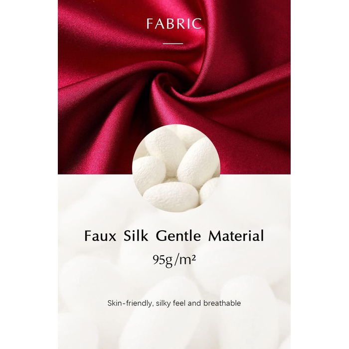 Халат жіночий довгий/короткий однотонний з мереживом, атласний, Babeyond, для дому, літній, бордовий