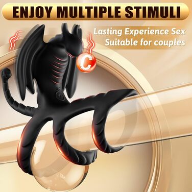 Вібратор кільце для пеніса Jinqian з пультом дистанційного керування та 10 режимами вібрації. Інтимні іграшки для чоловіків та пар. Кільце для стимуляції клітора. Еротичні іграшки для дорослих