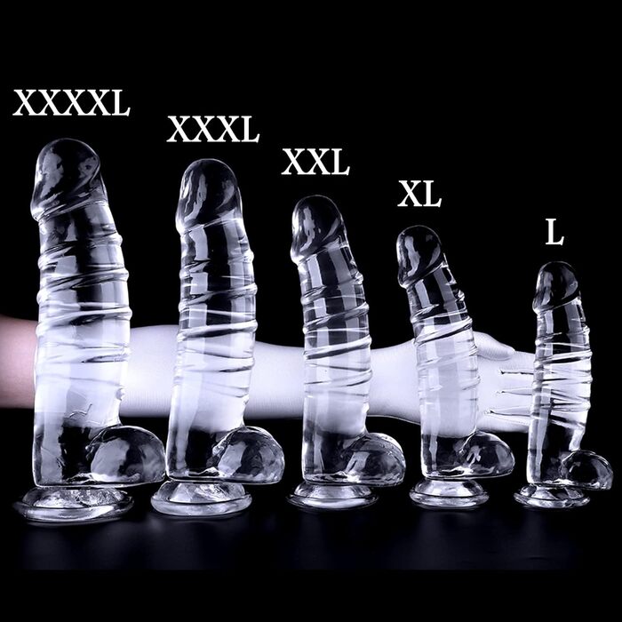 Анальний дилда BDSMLOVE XXXXL, прозорий, з присоскою, великий, для жінок та чоловіків