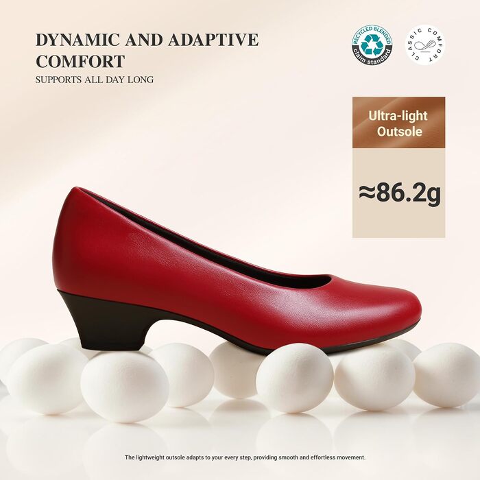 Жіночі туфлі-човники DREAM PAIRS на стійких підборах, червоні, розмір 38.5 EU