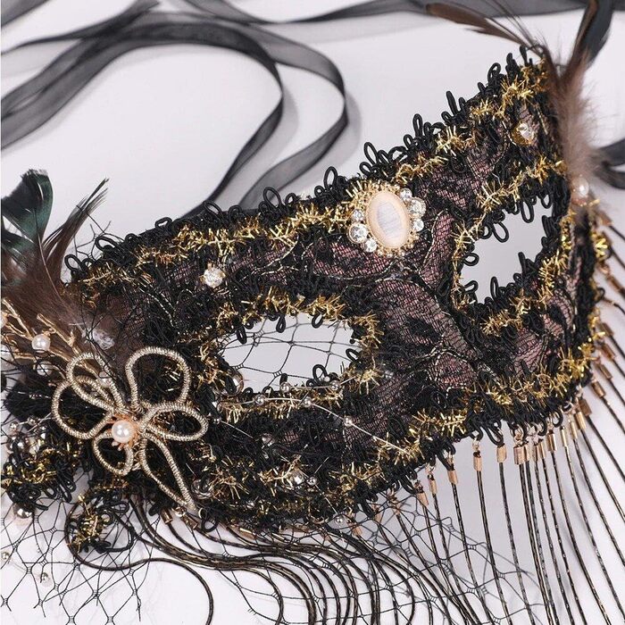 Чорна мереживна маска Wudaizhi: вінтажна елегантність для карнавалу та косплею