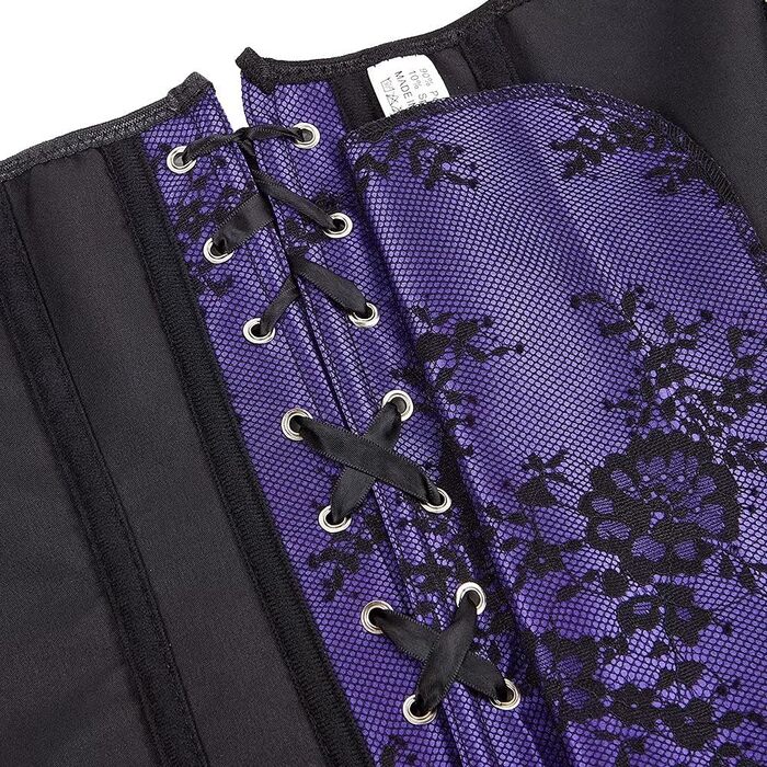 Корсет топ бюстєль жіночий оверсайз з атласу та квіткового мережива, шнурування, плюс розмір, білий 2550 (5XL, Puepel)