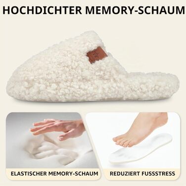 Жіночі м'які капці для дому з ефектом пам'яті (Memory Foam), плюшеві та комфортні, бежеві, розмір 38/39 EU