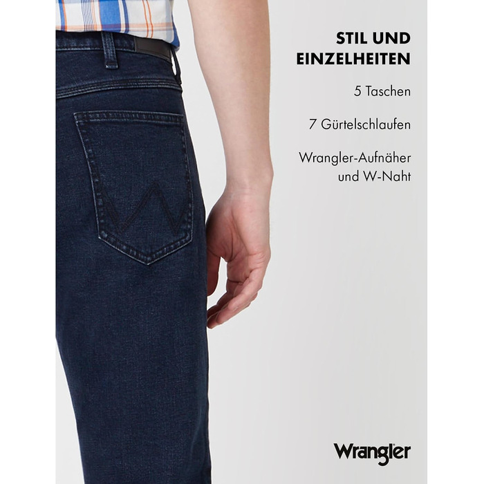 Чоловічі джинси Wrangler Regular Fit Regular - середня посадка, синьо-чорні, W34 L32