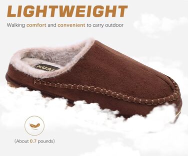 Чоловічі домашні капці KuaiLu з ефектом пам'яті (Memory Foam), м'які плюшеві тапочки відкритого типу, коричневі, розмір 42 EU