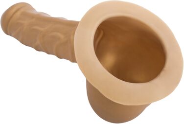 Латексний пеніс-чохол Carlos Schaftlänge 15см, золото, з основою для прикріплення до латексу - реалістичний пеніс-сleeve з великим мошонкою та виразною головкою. Зроблено в Німеччині.