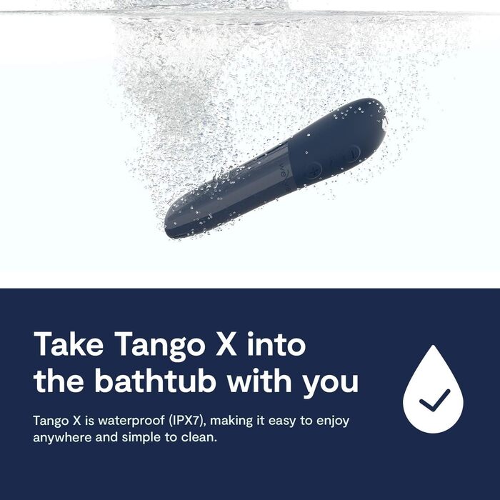We-Vibe Tango X Bullet Вібратор для жінок: 8 режимів, 10 вібрацій, водонепроникний, синій (Midnight Blue) для подорожей