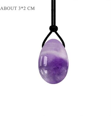 Набір яєць для вагінального тонісу: рожевий кварц, нефрит, аметист, кристали, масаж, Kegel, розмір M, 1 шт.