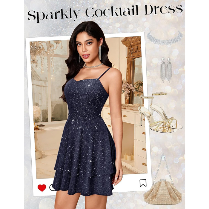 Сукня вечірня для підлітків Meetjen, на тонких бретелях, для коктейльної вечірки, з V-подібним вирізом, силует А, сукня випускна S Navy