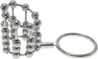 Кільце для пеніса з нержавіючої сталі Axcroo з ремінцем, кільце для яєчок, металеві кульки, кільця для пеніса, розтягувач яєчок, еротична іграшка для чоловіків, затримка еякуляції (38 мм)