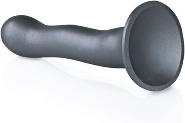 Вагінальний дildo з присоском, ультрам'який, вигнутий, для стимуляції G-точки, 17 см, Gun Metal