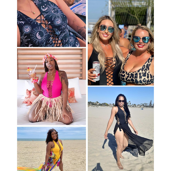 Монокіні Holipick для жінок, розмір plus size, чорний