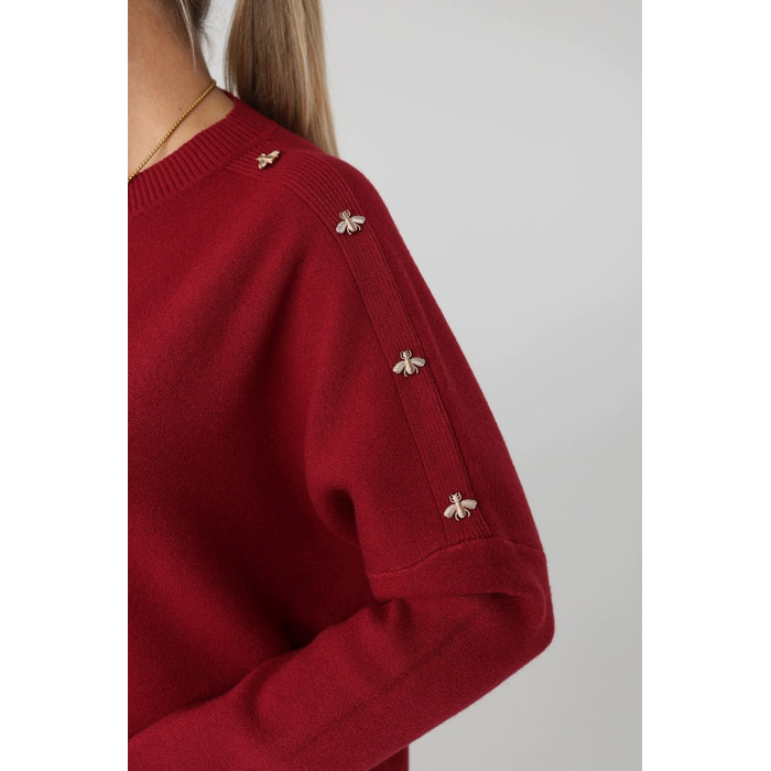 Жіночий світшот FEMIMODA oversize червоного кольору, довжиною до середини стегна, розмір 46/48