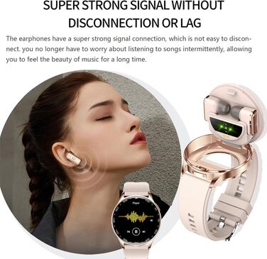 Смарт-годинник з Bluetooth-навушниками 2-в-1 GOLDSK: фітнес-трекер, сенсорний екран 1.39
