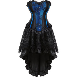 Жіноче плаття-корсет Jutrisujo, корсетне плаття, готичний стиль, синій колір