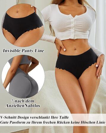 Шорти жіночі безшовні з високою талією, трусики-сліпи, 6 шт. (чорний) L