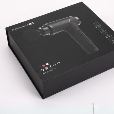 Перкусійний масажер OrthoMechanik 3.0 OrthoGun: професійна масажна пістолет з App, 7 насадками, потужністю 160 Вт та 5 рівнями інтенсивності для зняття болю та релаксації