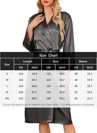 Халат шовковий Damen Unisex Кімно з V-подібним вирізом для спа, дому та готелю S