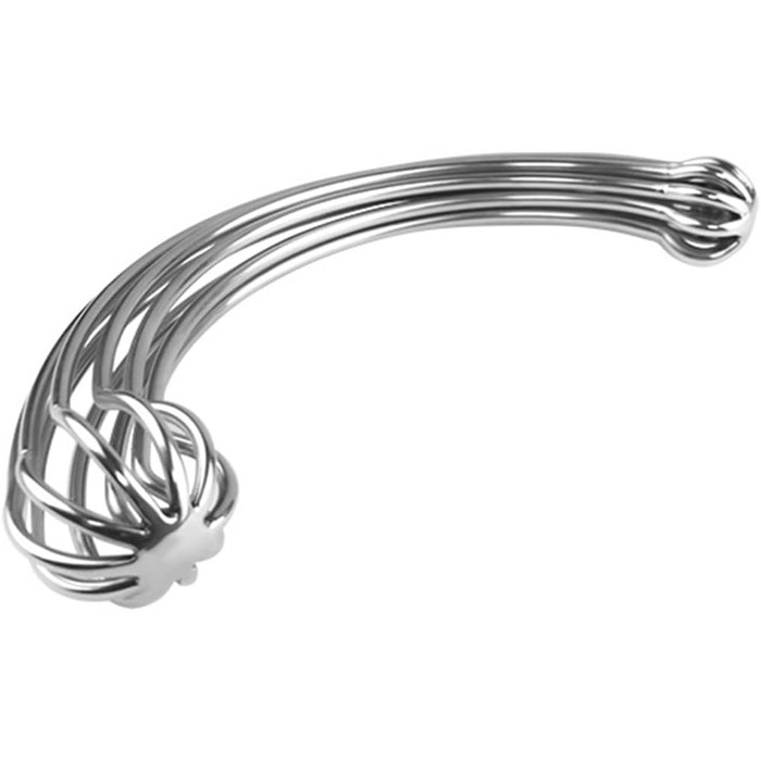 Анальний стимулятор з подвійним наконеччям для чоловіків та жінок, металевий, L, срібний