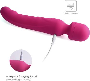 Масажер Magic Wand Doppelkopf - подвійний масажний стрижень з незалежними вібраторами, вологостійкий, з підігрівом, силіконовий накінечник. Інтимні іграшки для жінок та чоловіків (рожевий)