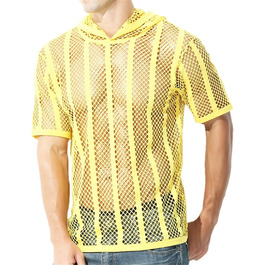 Чоловіча сітчаста сорочка з довгим рукавом, прозора, для вечірок та клубів